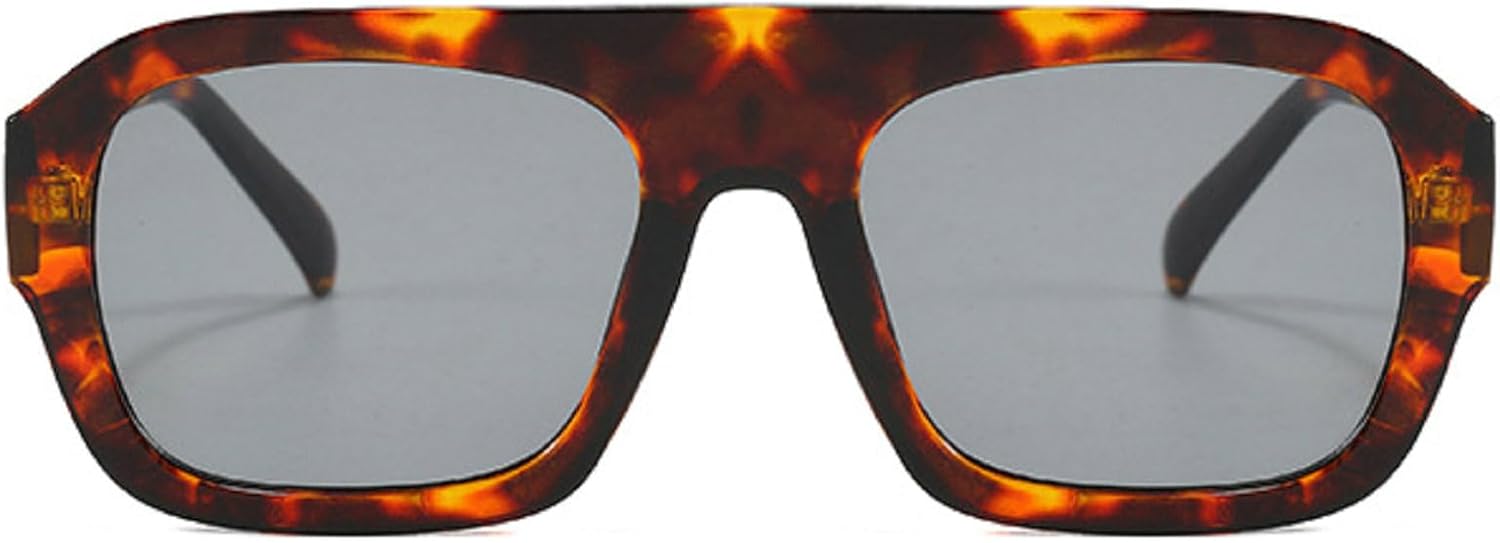 

Солнцезащитные очки в толстой квадратной оправе для женщин, винтажные солнцезащитные очки с леопардовым принтом, модные и стильные многоугольные очки для женщин mincl, Leopard Gray