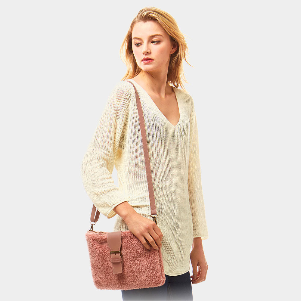 

Сумка через плечо из флиса Sherpa FASHNZFAB, розовый