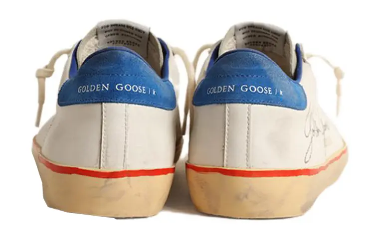 Кроссовки Golden Goose Super-Star Skateboarding Shoes Men Low-top White, белый/синий — фото 4