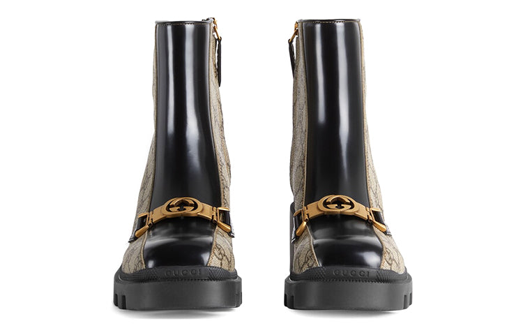 Кроссовки (WMNS) Gucci Horesbit Interlocking G ankle boots 'Black Ebony' 670412-2OQ50-9763 — фото 4