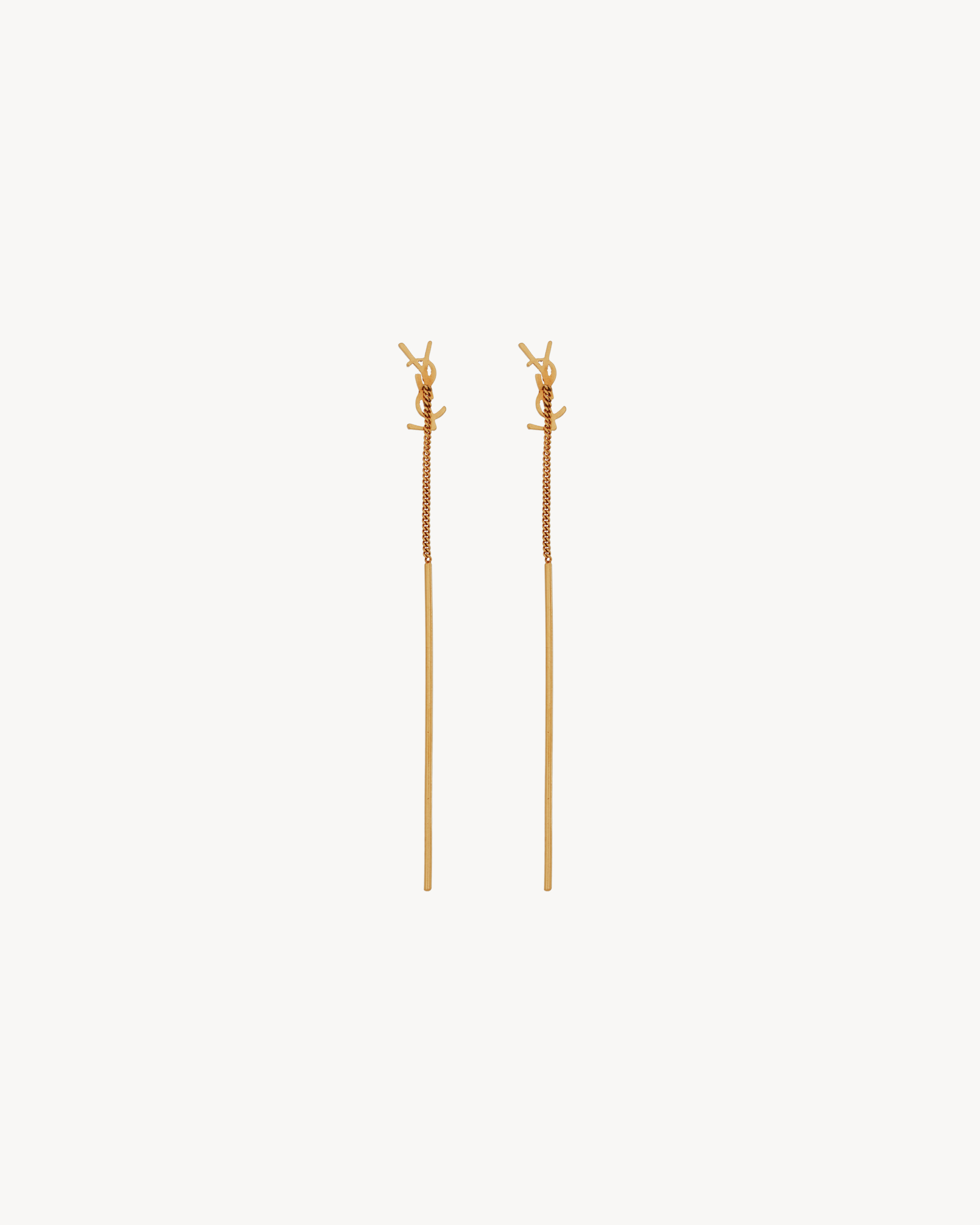 Серьги-протяжки CASSANDRE из металла Saint Laurent, золото — фото 2