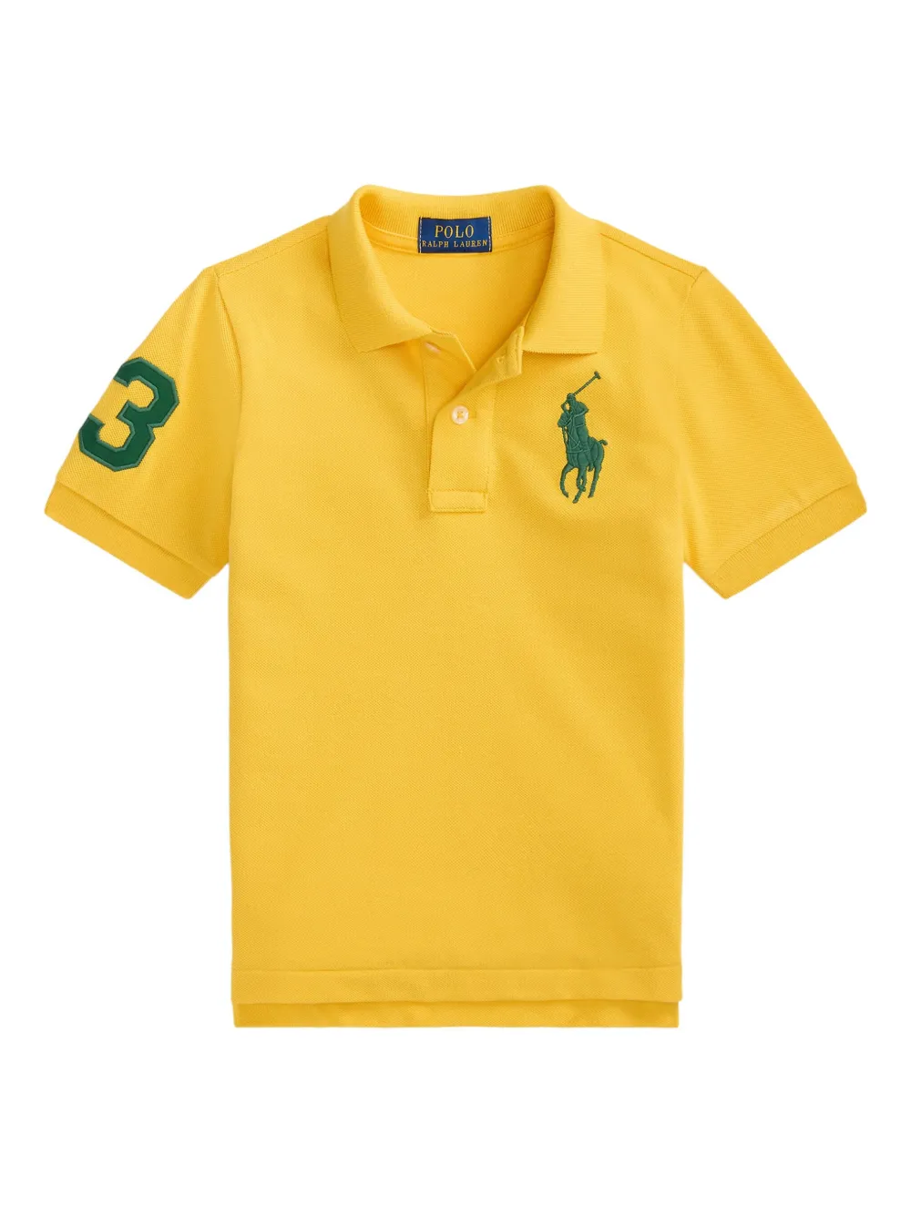 

Рубашка поло с вышитым логотипом POLO RALPH LAUREN KIDS, желтый