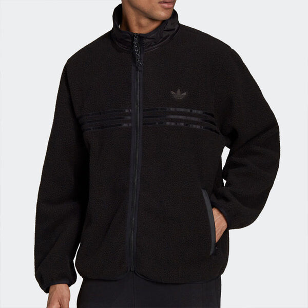 Куртка Men's adidas originals Stay Warm Fleece Lined Polar Fleece Sports Jacket Black, черный — фото 2