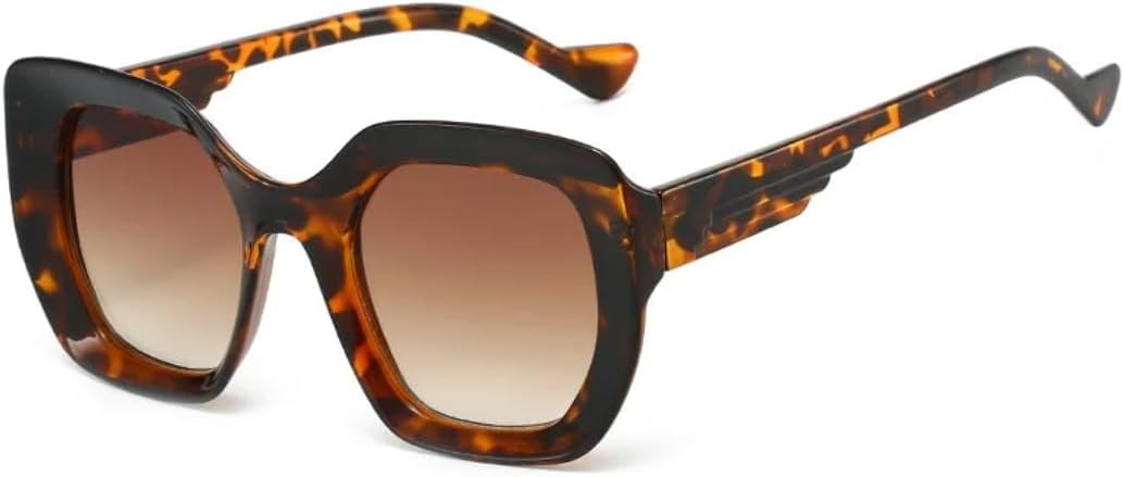 

Ретро солнцезащитные очки с градиентным рисунком под черепаховую панцирь для женщин, роскошная оправа для мужчин, защита от УФ-излучения UV400 TOIPASTN, Hawksbill Brown