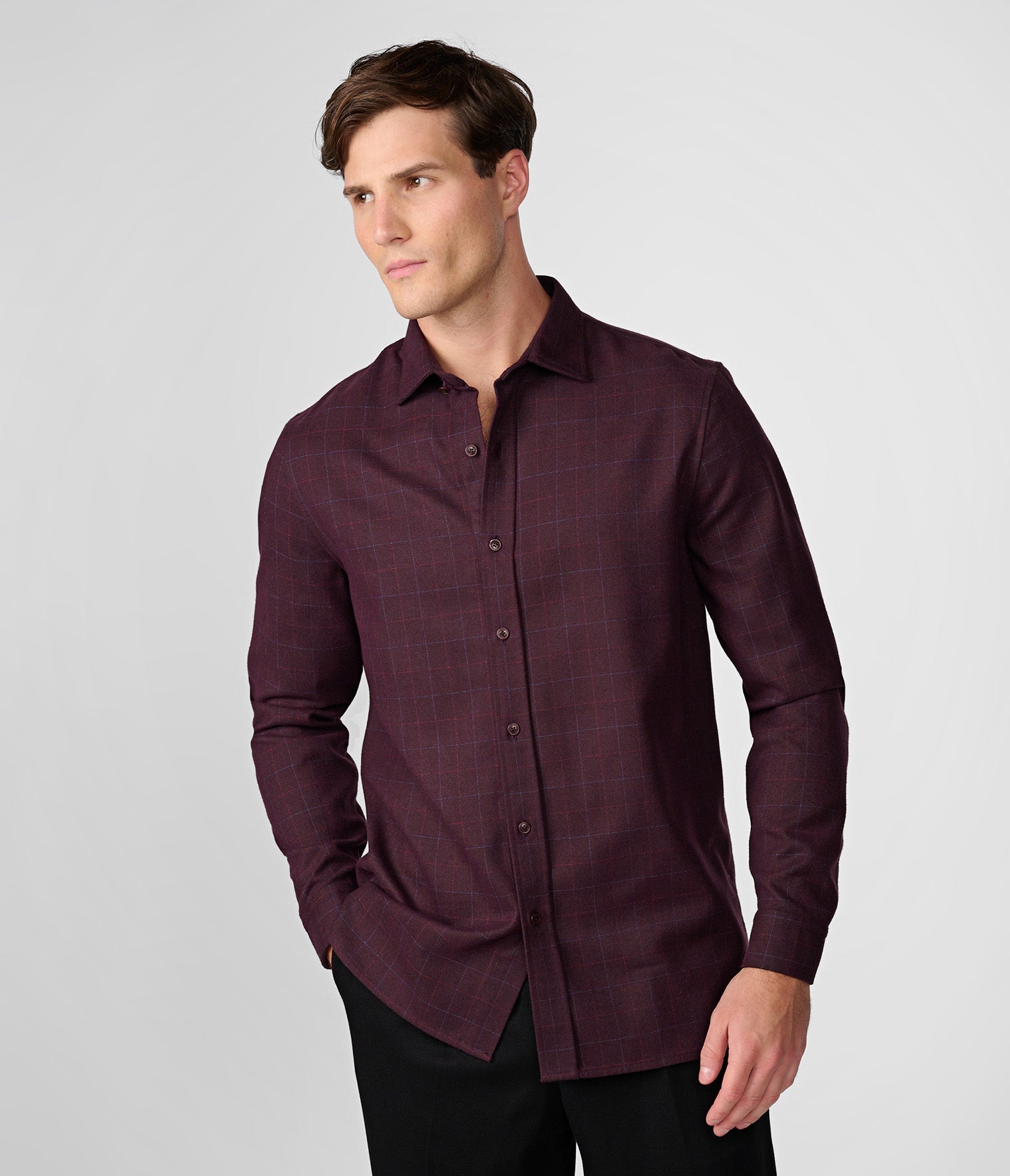 

Топ windowpane button down KARL LAGERFELD PARIS, цвет Wine