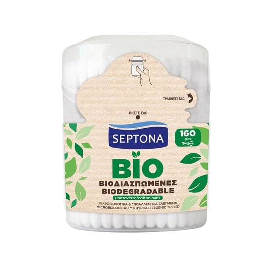 

Биоразлагаемые ватные палочки, 160 шт. Septona, Ecolife