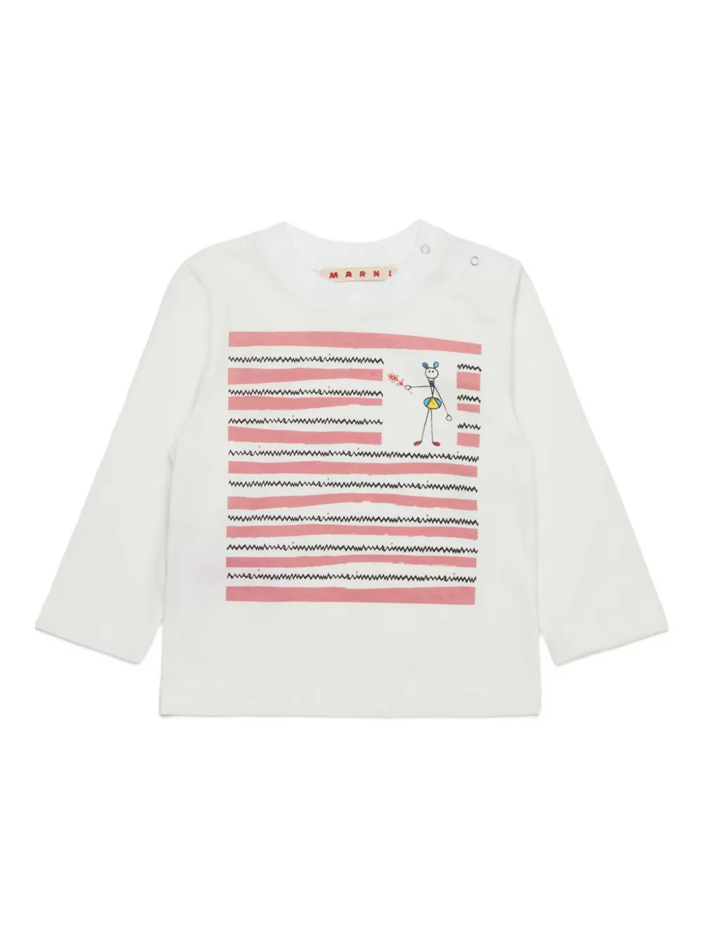 

Футболка с графичным принтом Marni Kids, белый
