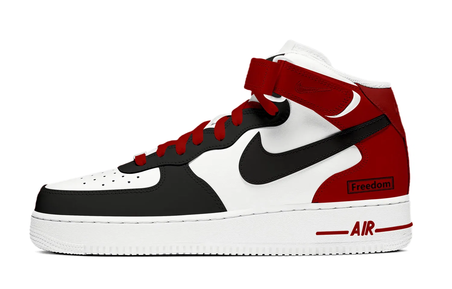 Кроссовки скейтбордические Nike Air Force 1 White Black Red — фото 3
