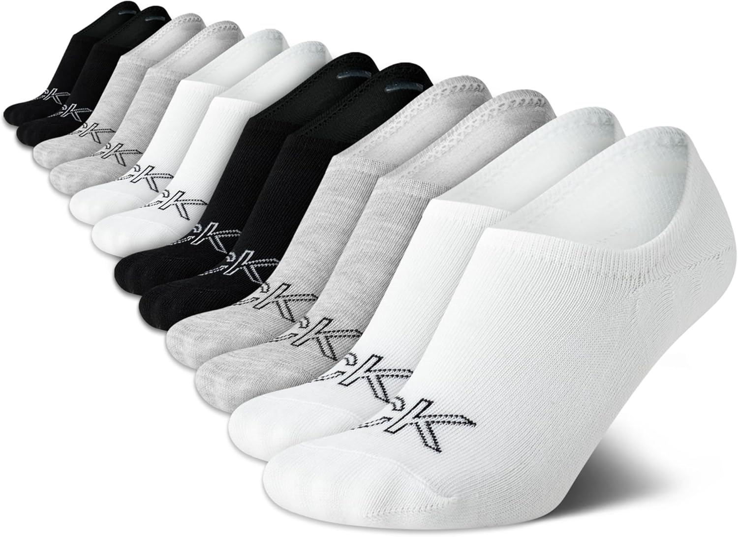 

Женские носки Calvin Klein Liner Socks - 12 пар легких хлопковых носков-невидимок для женщин, Grey/White/Black
