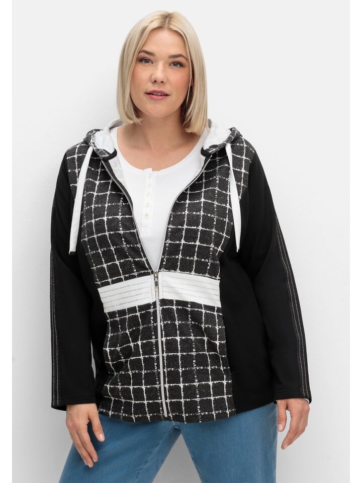 

Спортивная куртка sheego Sweatjacke, цвет schwarz gemustert