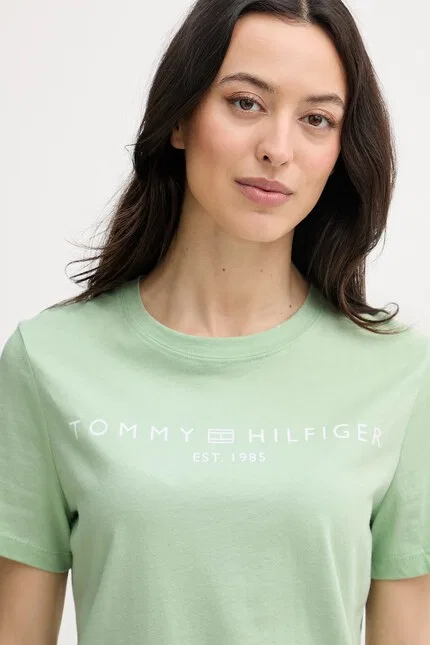 Футболка с надписью Tommy Hilfiger, зеленый — фото 4