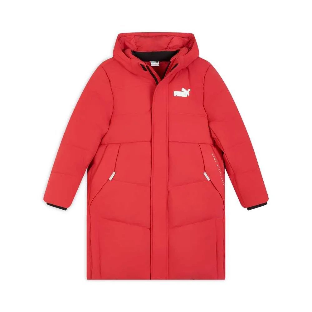 Детская пуховая куртка с капюшоном PUMA, красный