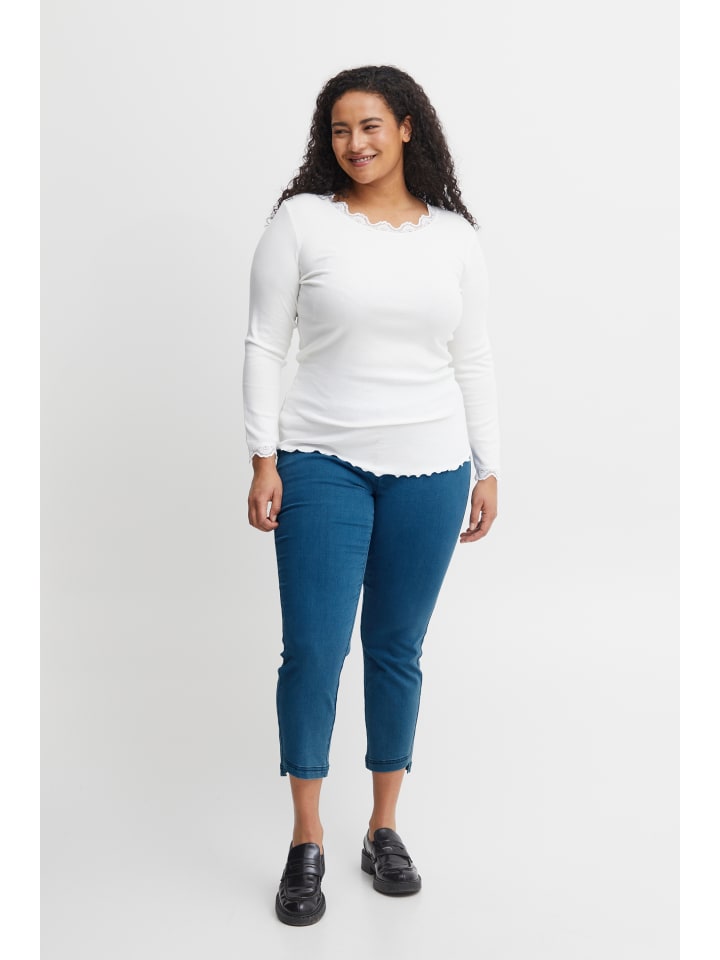 

Fransa Брюки FPMally зауженного кроя, простой синий деним