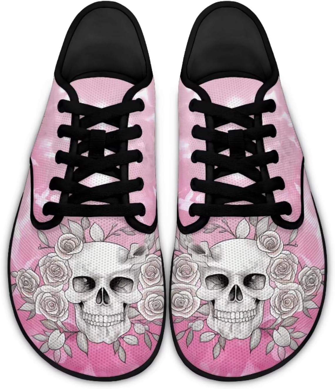 

Кроссовки с широким носком в виде черепа для мужчин и женщин, минималистичные, дышащие, для бега по тропинкам и ходьбы Pointodoor, Skull Floral Print