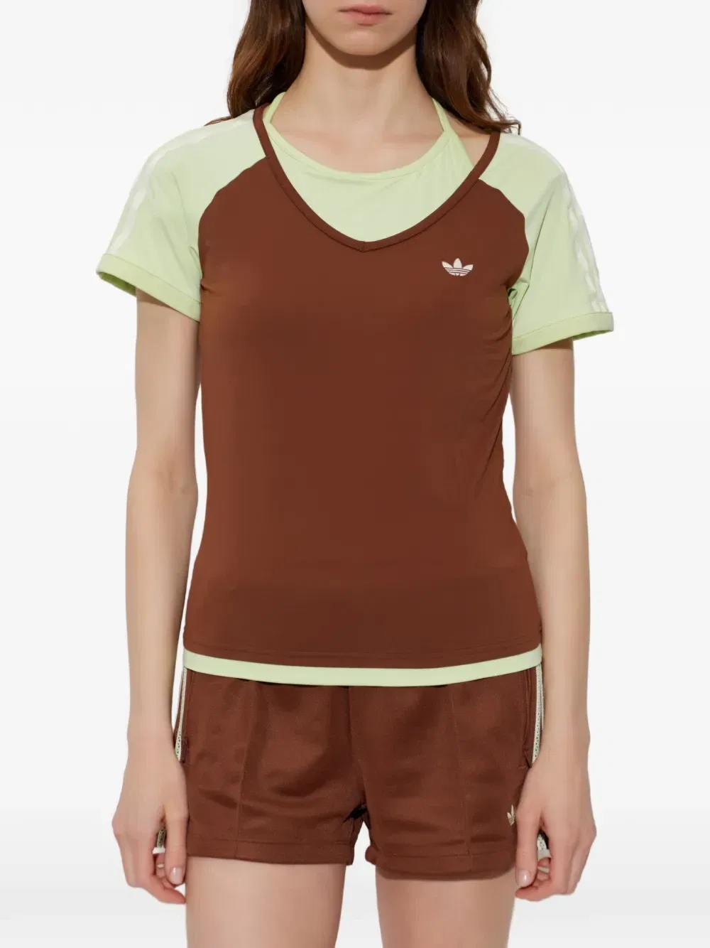 Футболка с эффектом многослойности Summer Glow Adidas, коричневый — фото 3