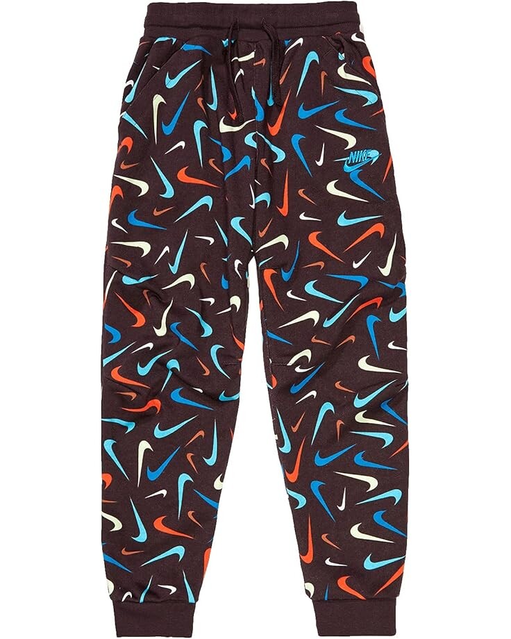 

Брюки Nike Kids NSW Club Fleece Print Joggers, цвет Brown Basalt/Imperial Blue