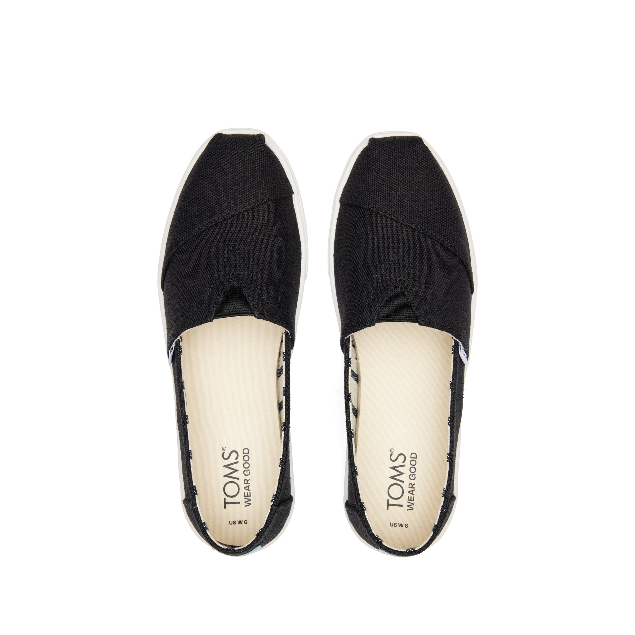 Кроссовки Alpargata Cupsole Black Heritage Canvas Slip-On TOMS Shoes — фото 4