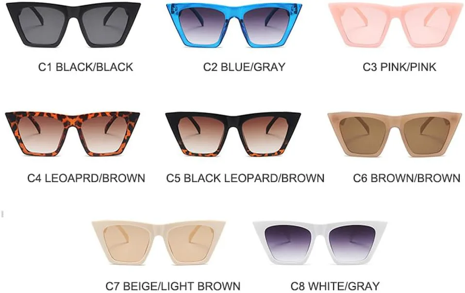 

Модные солнцезащитные очки «кошачий глаз» для женщин, трендовые женские солнцезащитные очки коричневого цвета, защита от ультрафиолета UV400 TKKTLLT, C2 Blue-gray