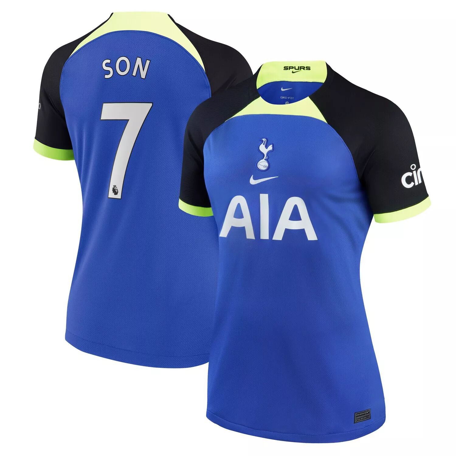 

Женская футболка Nike Son Heung-min Blue Tottenham Hotspur 2022/23 Away Breathe Stadium Replica Player Джерси Nike