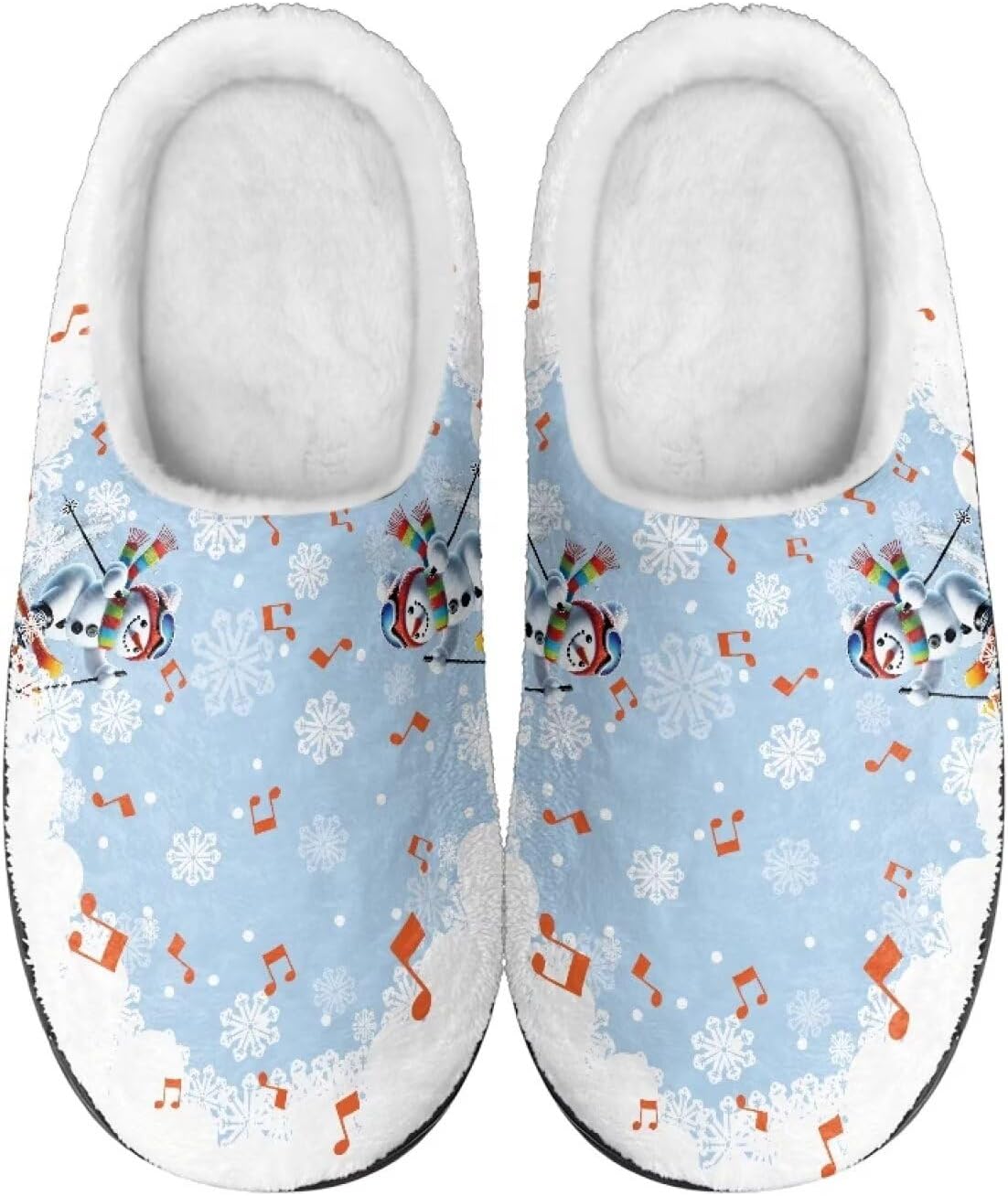 

Мужские и женские плюшевые тапочки, фланелевые теплые мягкие уютные тапочки, домашняя обувь для спальни/улицы, размеры 3-15 Zcfygdx, Simple Snowflake Snowman Print