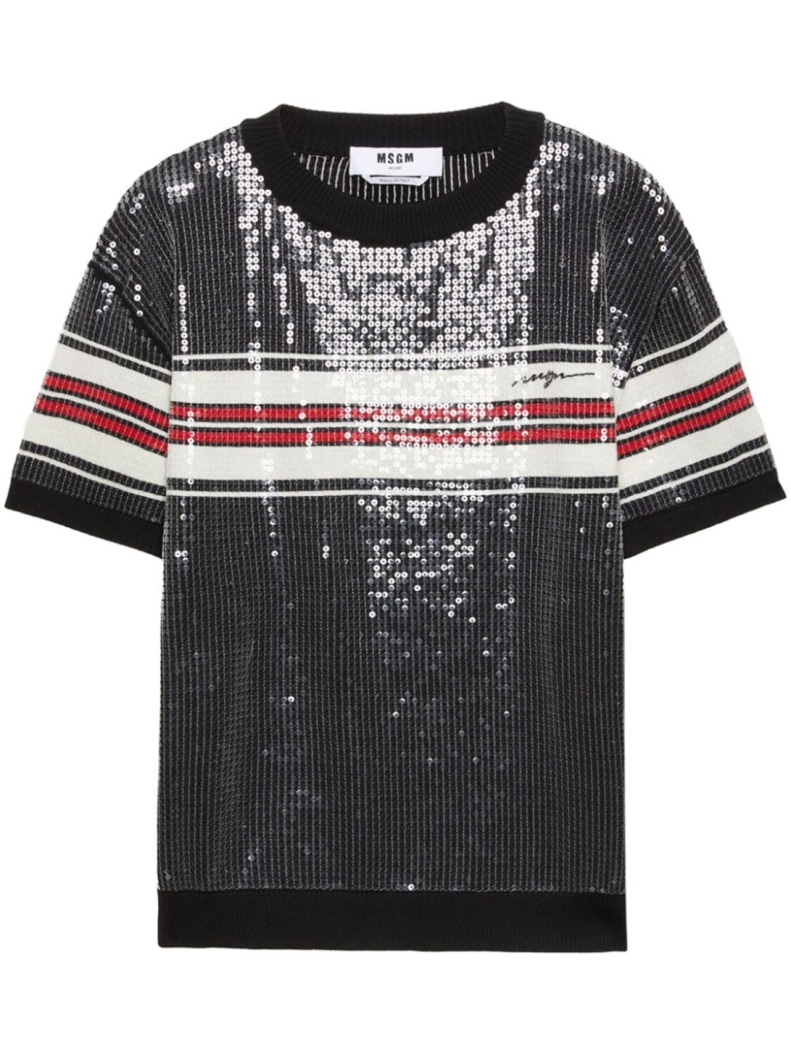 

Футболка с пайетками MSGM, черный
