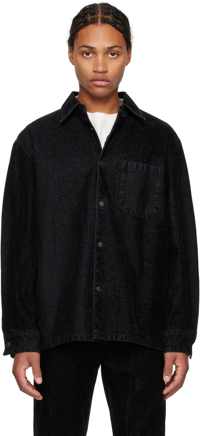 

Рубашка из флокированного денима Solid Homme