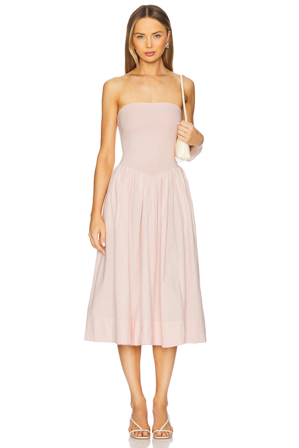

Свободное платье миди на бретелях X free-est onda от Free People, pink nectar