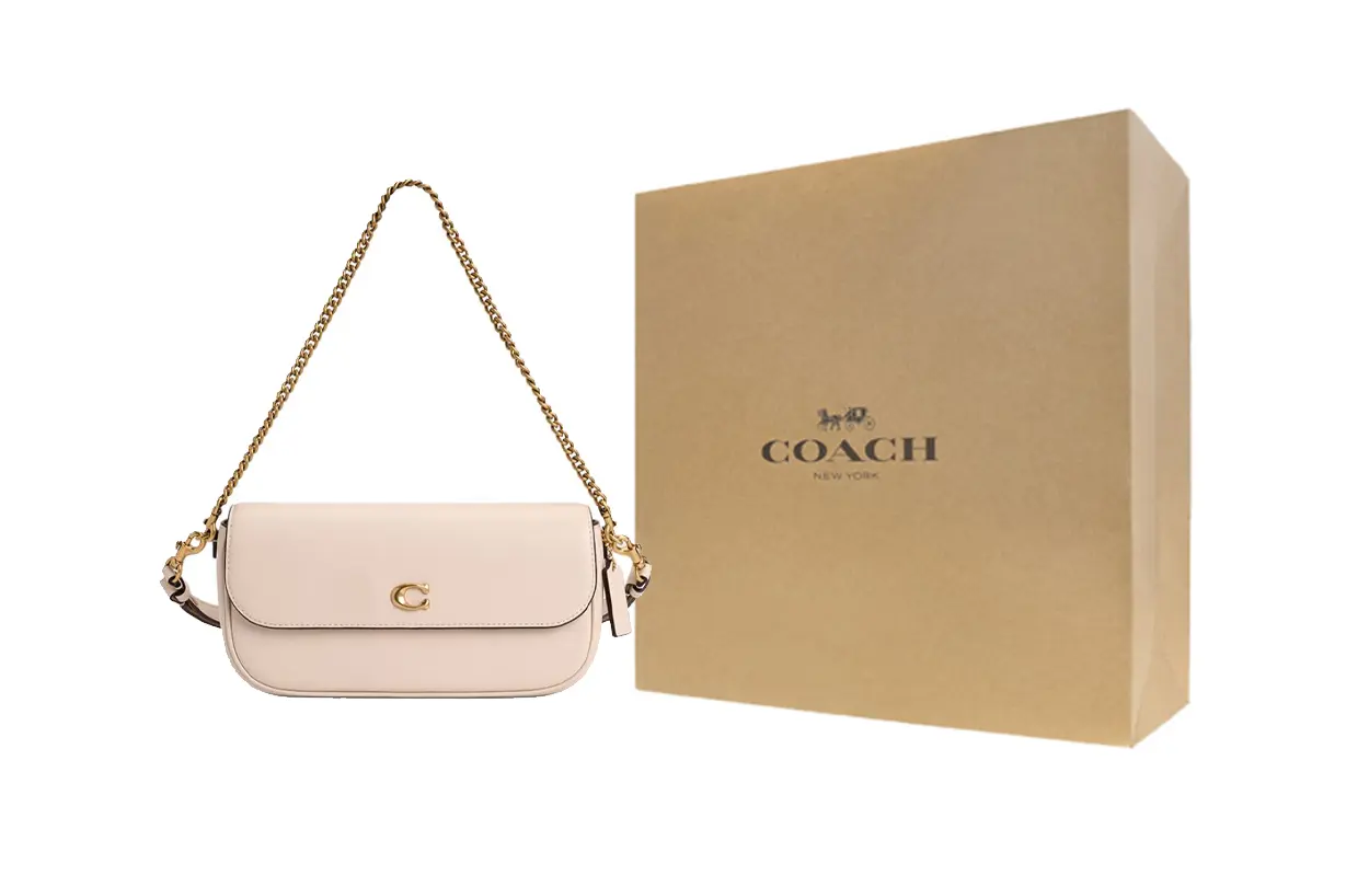 

Coach Женская сумка Brook Flap из натуральной коровьей кожи, средний размер, цвет белый