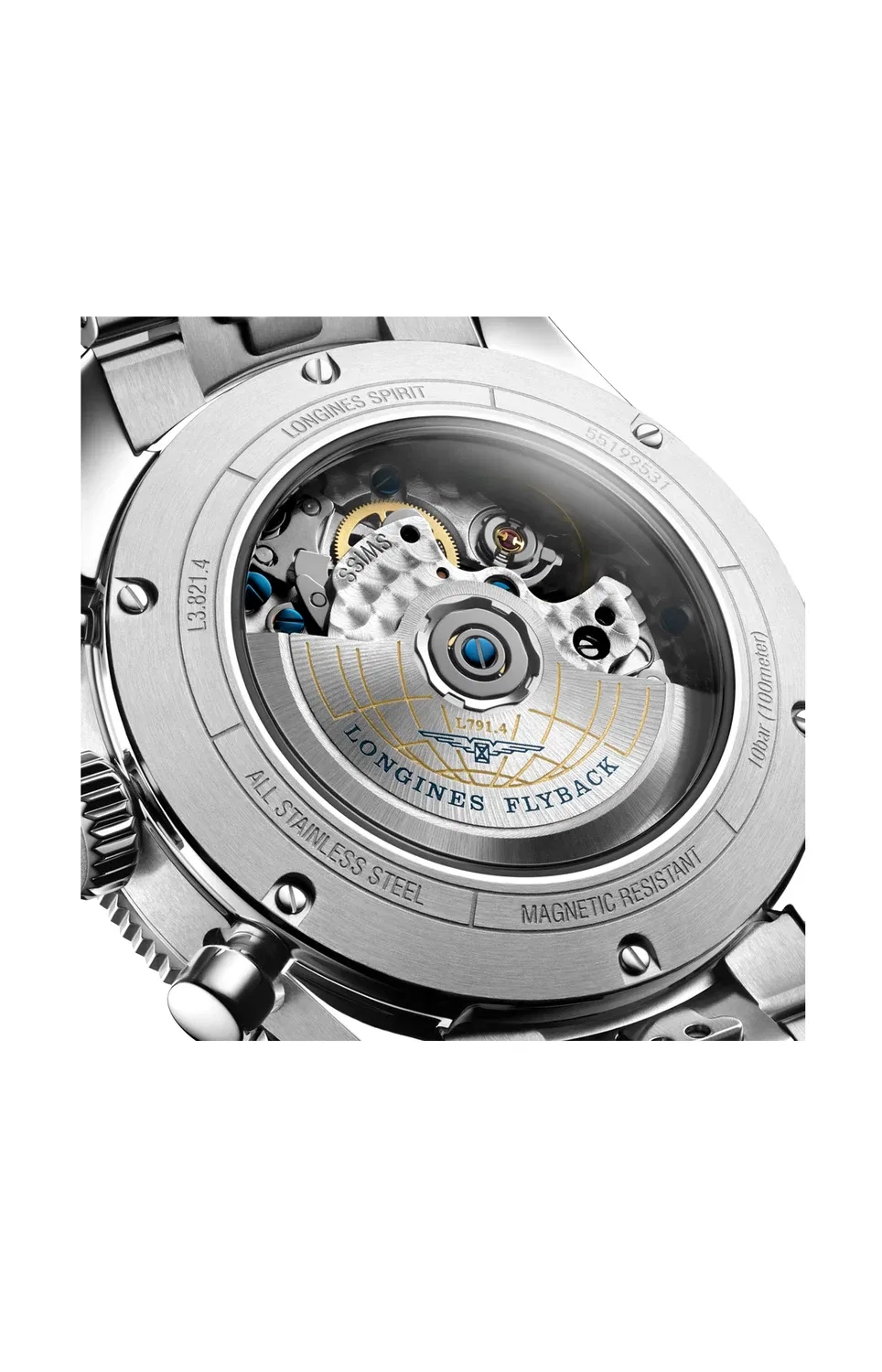 ЛОНЖИН СПИРИТ ФЛАЙБЭК - L3.821.4.53.6 LONGINES, золотой — фото 2