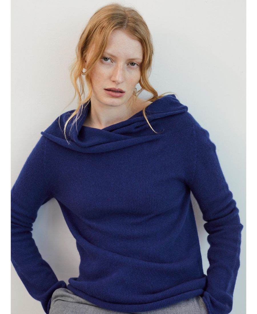 

Женский свободный свитер с воротником Celtic & Co, Blue ink