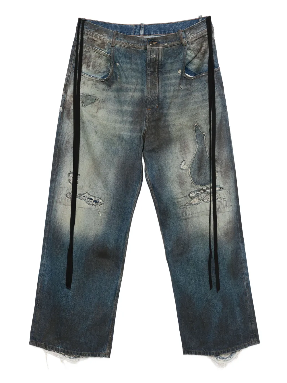 

Джинсы с эффектом потертости Ann Demeulemeester, синий