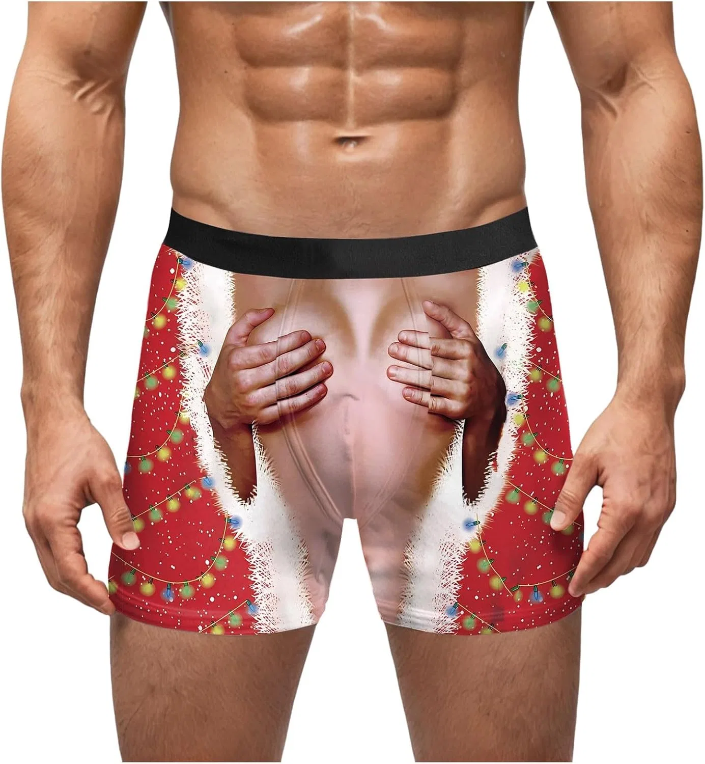 Боксеры праздничные, Christmas Underwear For Men, коричневый