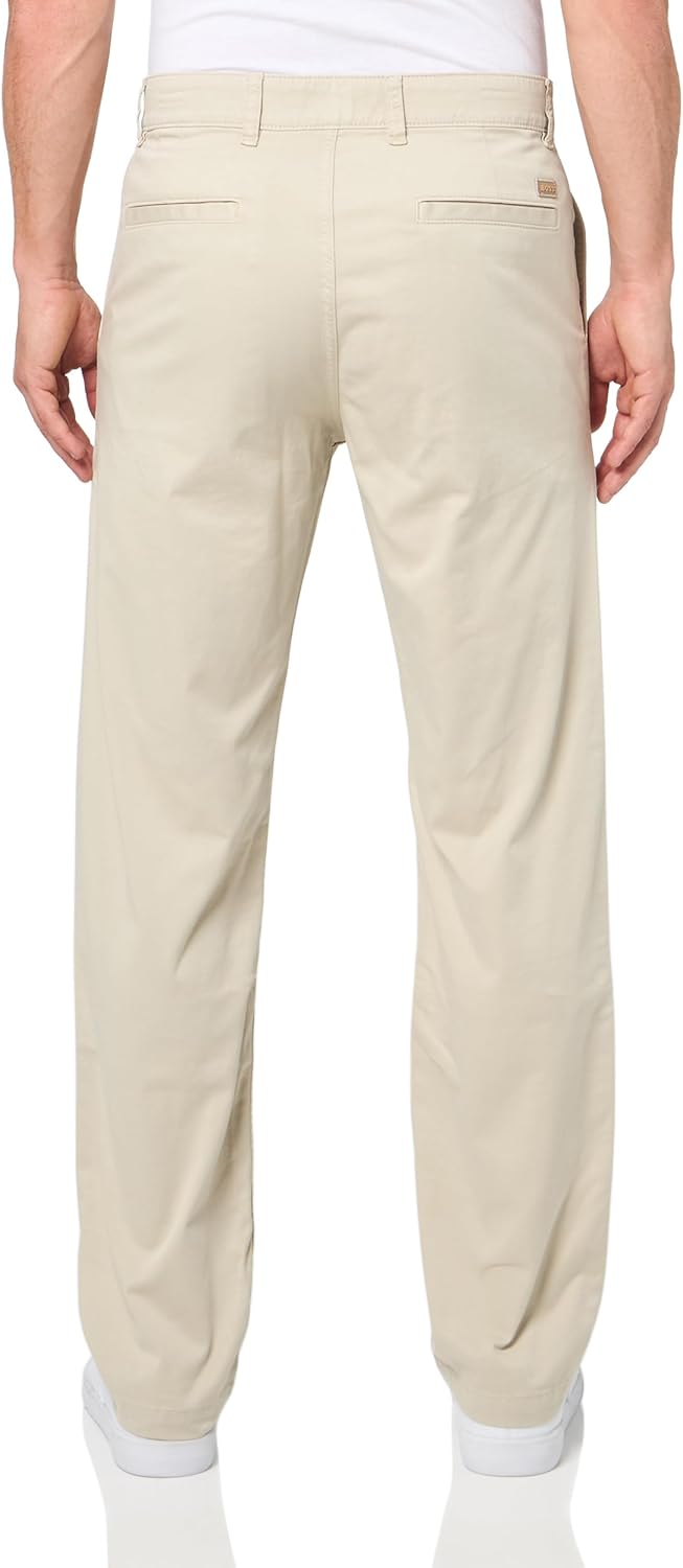 BOSS Мужские техно-твиловые чинос Regular Fit, Dessert Beige — фото 2