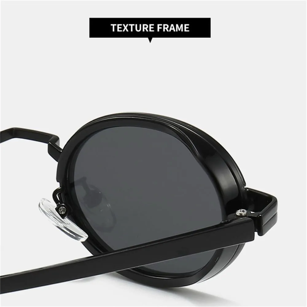 

Овальные панк-солнцезащитные очки для женщин, прозрачные градиентные, защита от УФ-излучения UV400; мужские панк-солнцезащитные очки с заклепками VFDHN, 7