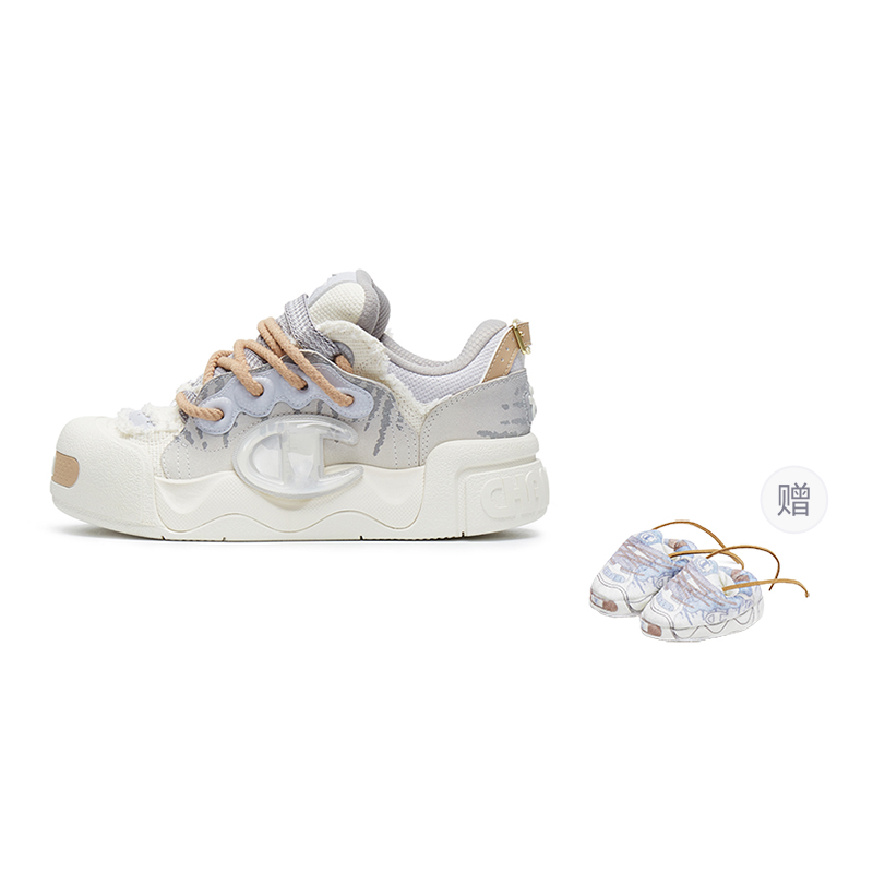 

Champion Низкие мужские кроссовки Pompompururu Crampons, текстурированные, серые/молочно-белые