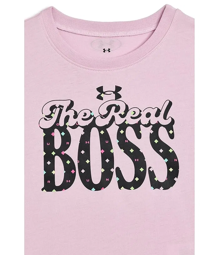 Футболка с коротким рукавом UA The Real Boss Under Armour Kids, Prime Pink — фото 3