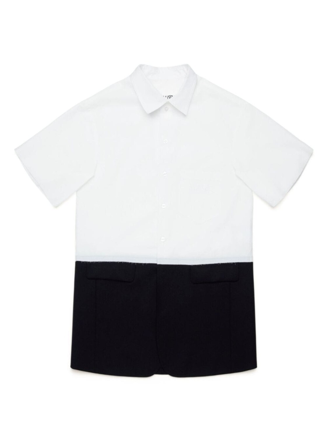 

MM6 Maison Margiela Kids двухцветное платье с короткими рукавами, белый