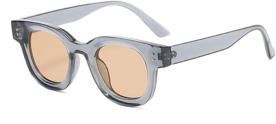 

Солнцезащитные очки LVTFCO Fashion Retro с оправой Ocean Glass, эллиптической формой, утолщенной маленькой оправой и минималистичным дизайном, Grey Champagne