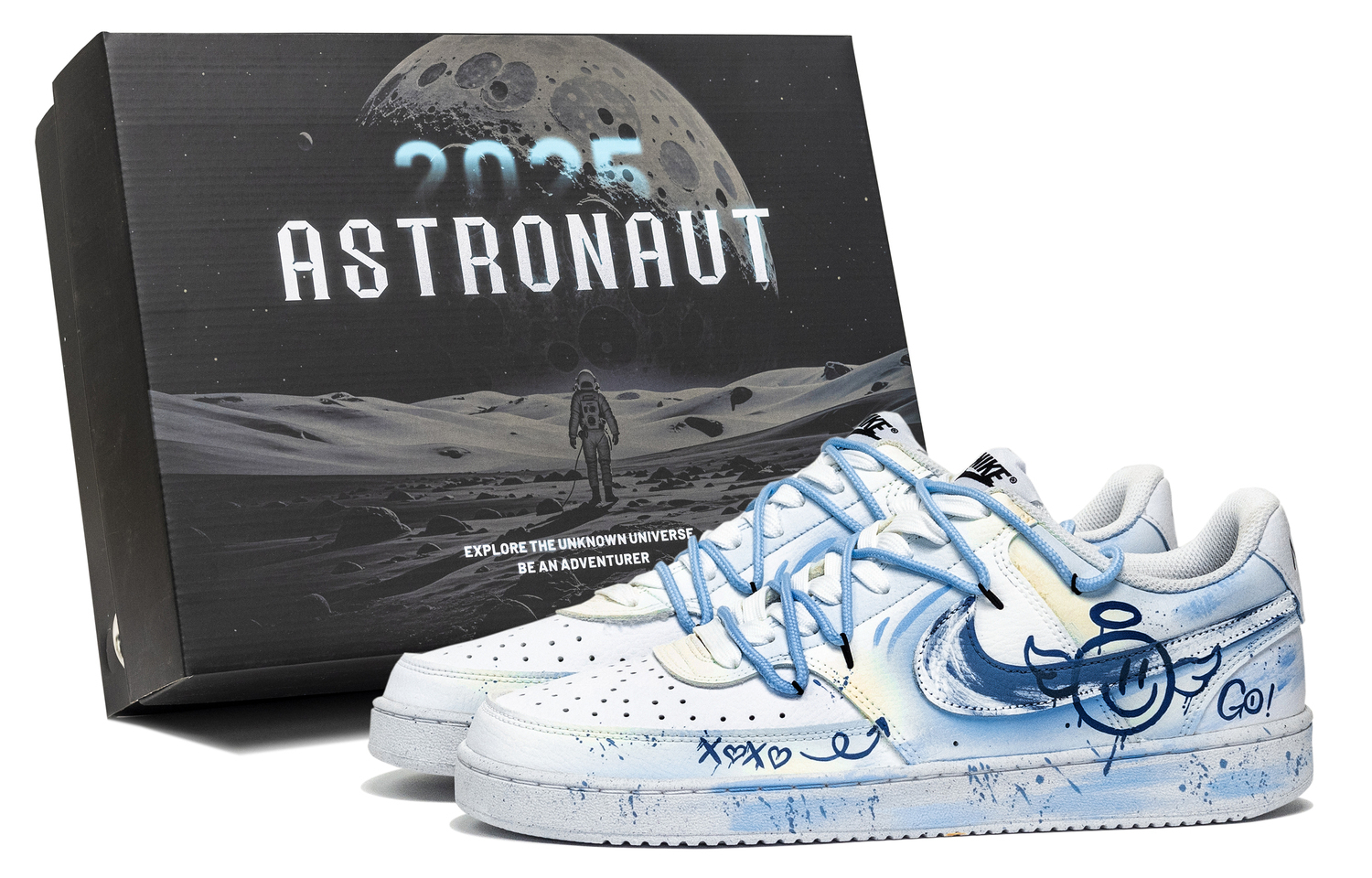 

Court Vision 1 Great Journey West, Hokkaido Dream Catcher, Special Shoe Box низкие скейтборд кроссовки мужские Nike, синий