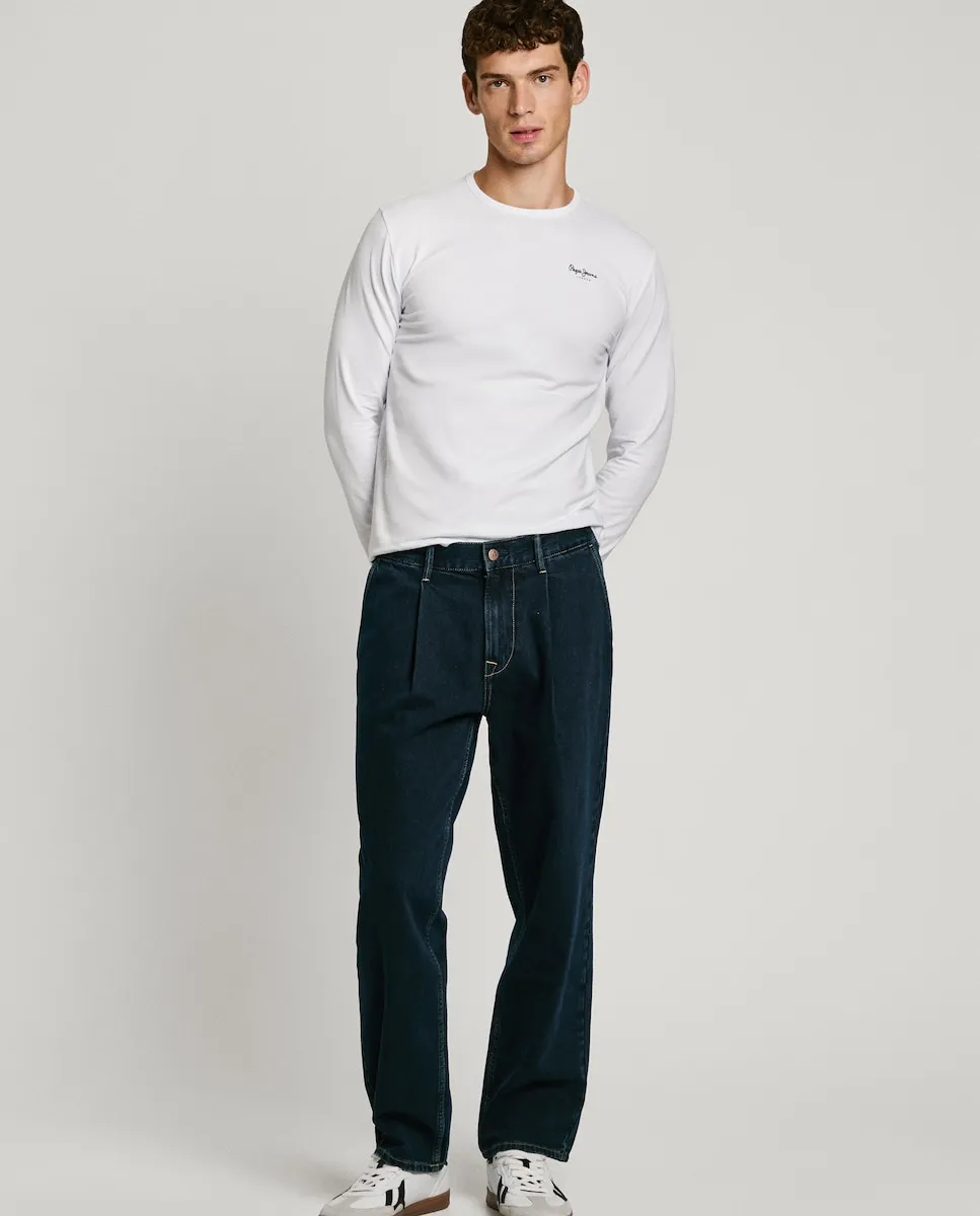 

Мужские джинсы свободного кроя со стрелками спереди Pepe Jeans, синий