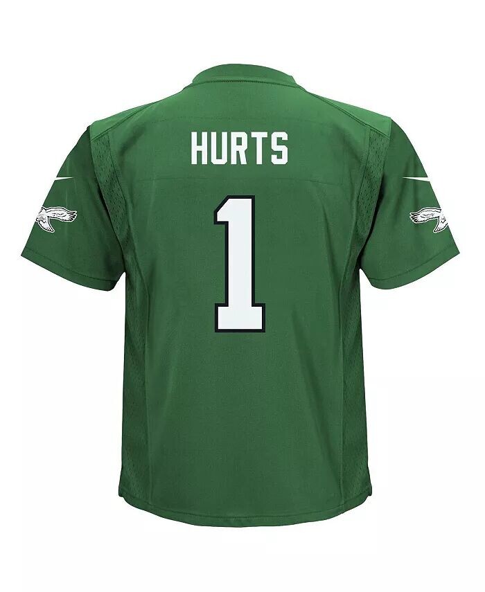 Джерси для мальчиков и девочек дошкольного возраста Jalen Hurts Kelly Green Philadelphia Eagles Альтернативная игра Nike, зеленый — фото 2