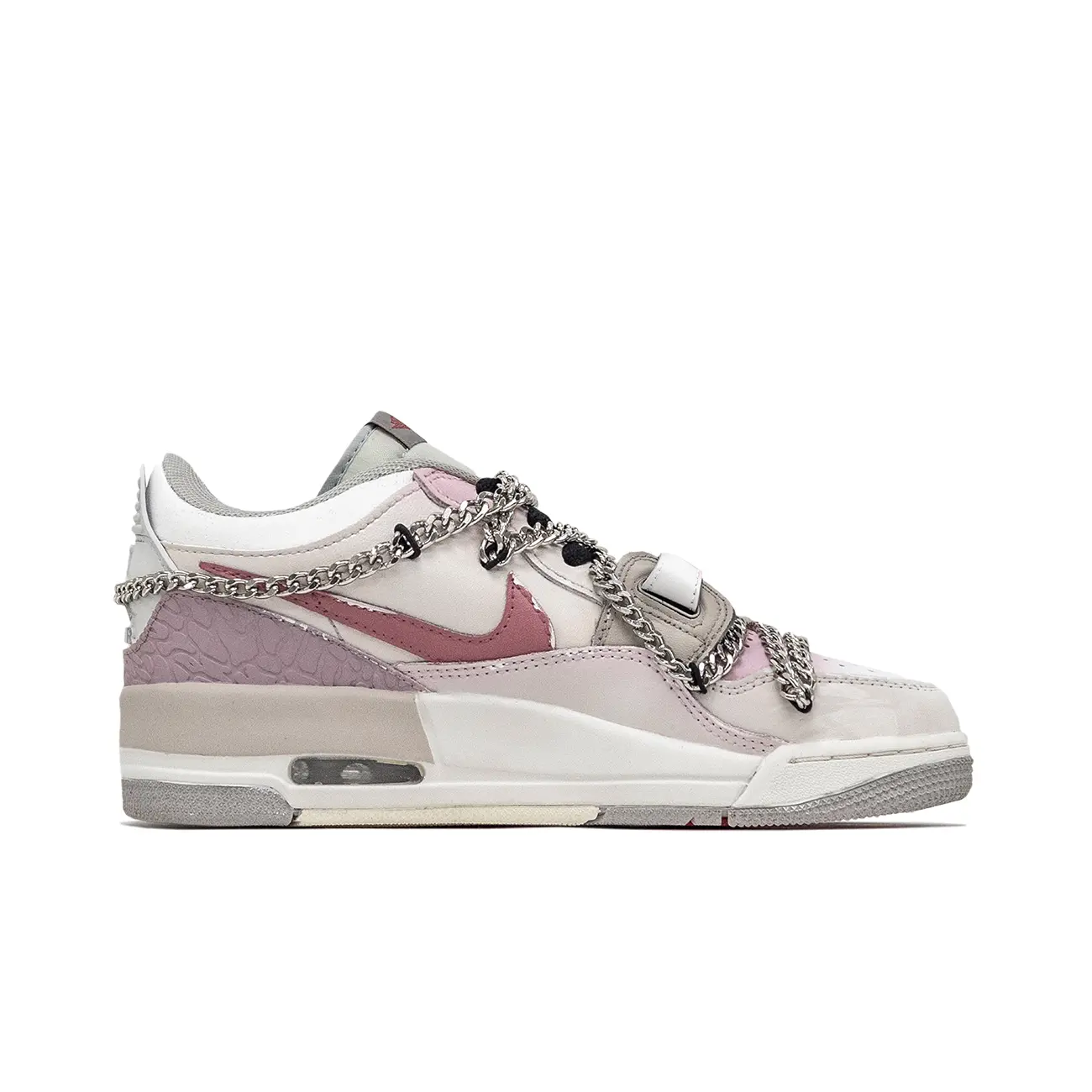 Jordan Legacy 312 с низкой амортизацией низкие детские баскетбольные кроссовки gray pink для подростков — фото 3
