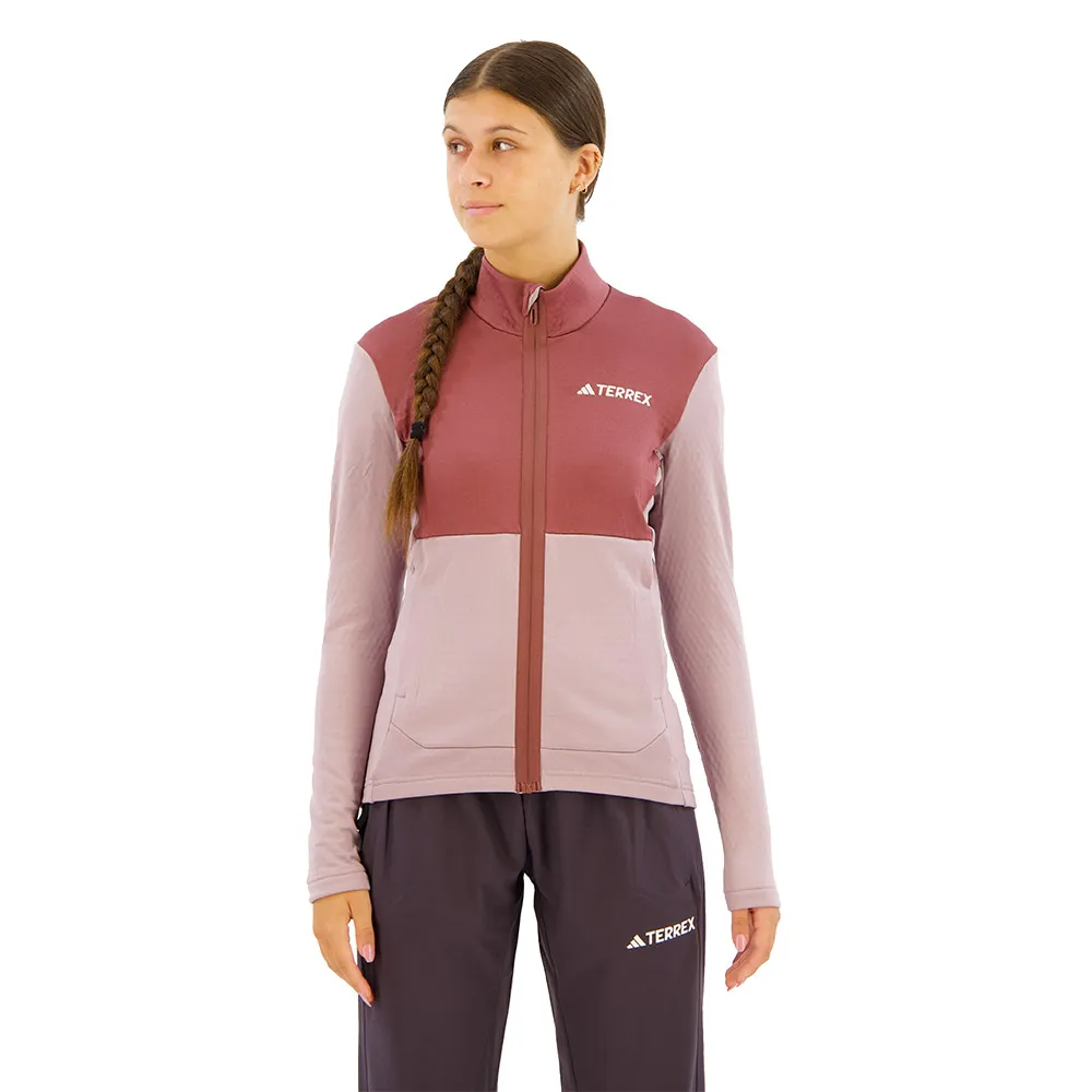 

Флис adidas Terrex Multi Light full zip, серебряный/розовый