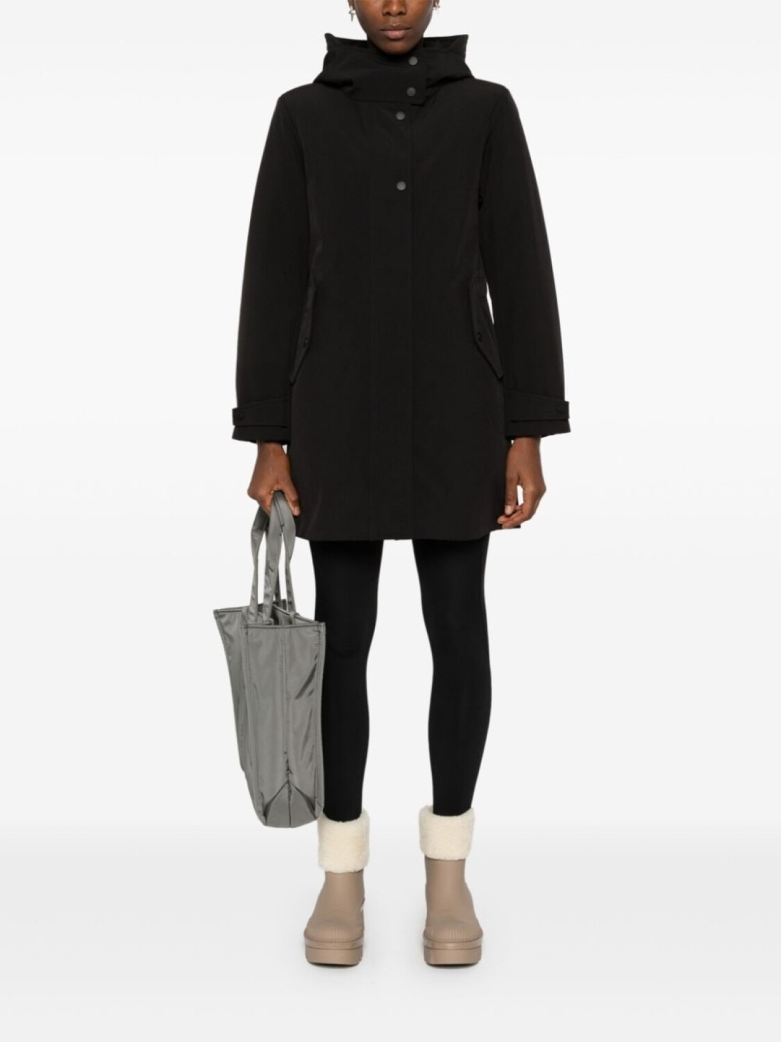 

Woolrich парка с капюшоном, черный