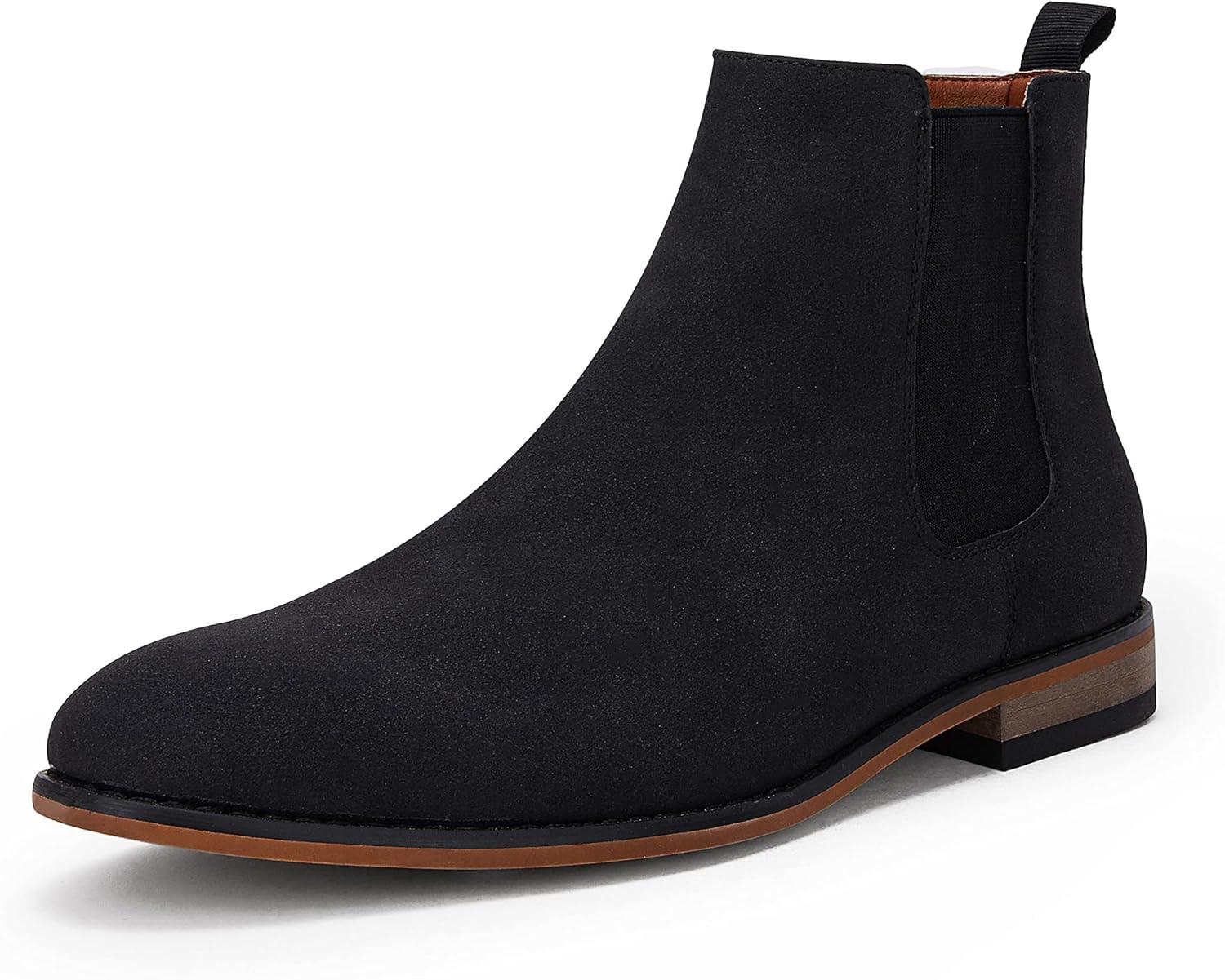 

Мужские ботинки Челси слипоны с заостренным носком, с низким каблуком, из искусственной замши, повседневные и нарядные Coutgo, черный