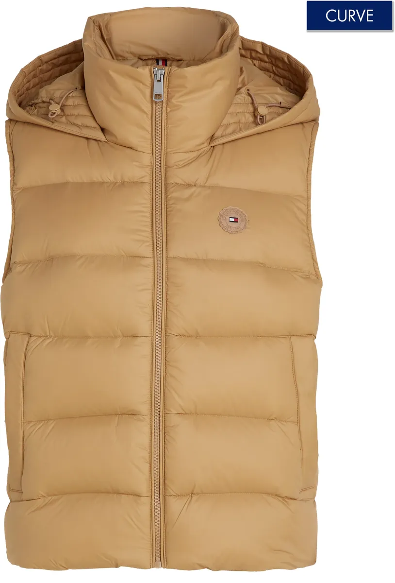 

Стеганый жилет Tommy Hilfiger Curve "CRV CASUAL LW DOWN HOOD VEST", большие размеры, легкая набивка, хаки