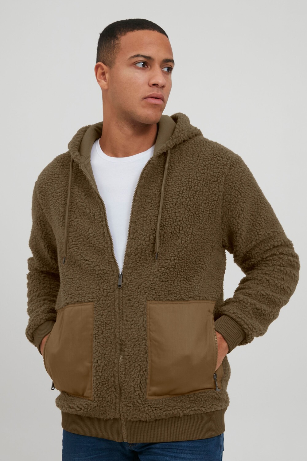 

Куртка !SOLID Fellimitatjacke SDVig hooded jacket 21106232, коричневый