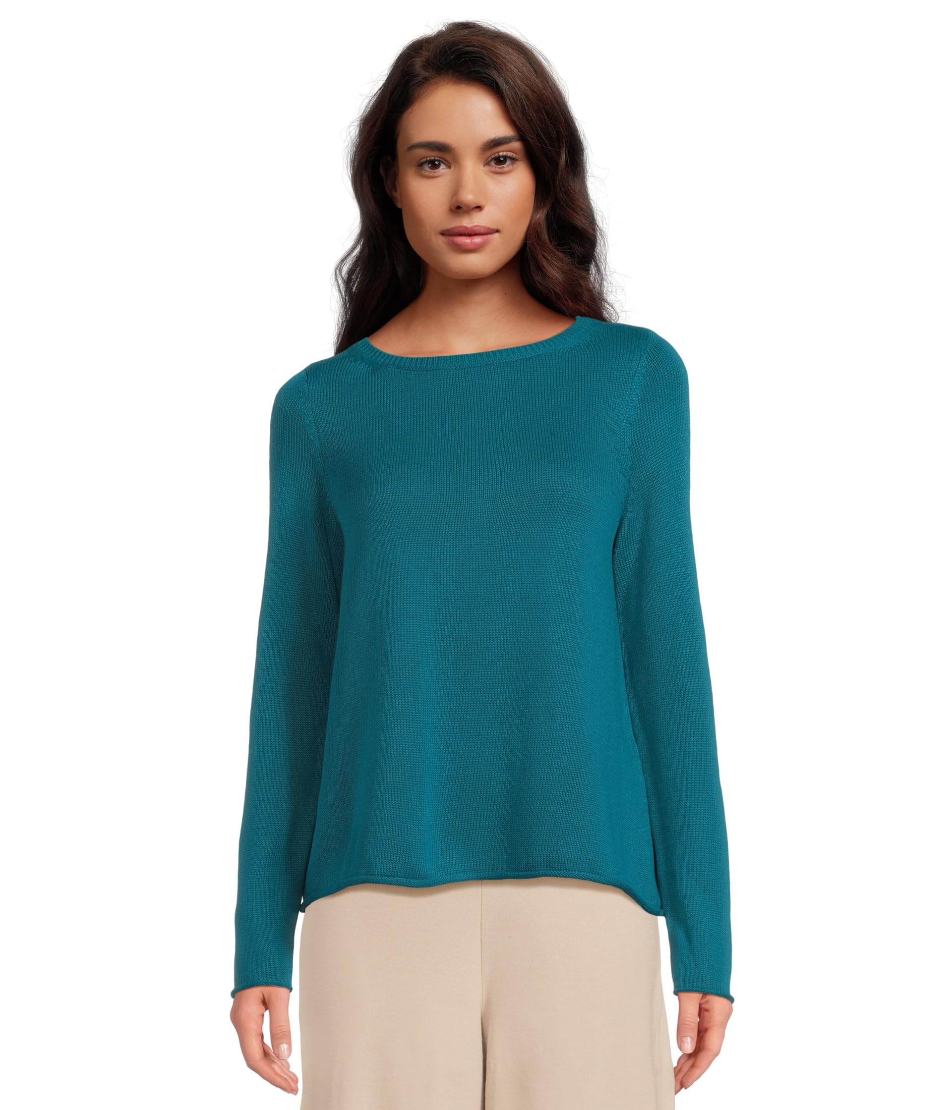 

Свитер Eileen Fisher Petite Peruvian Cotton Blend Bateau Neck Sweater, цвет Dragonfly