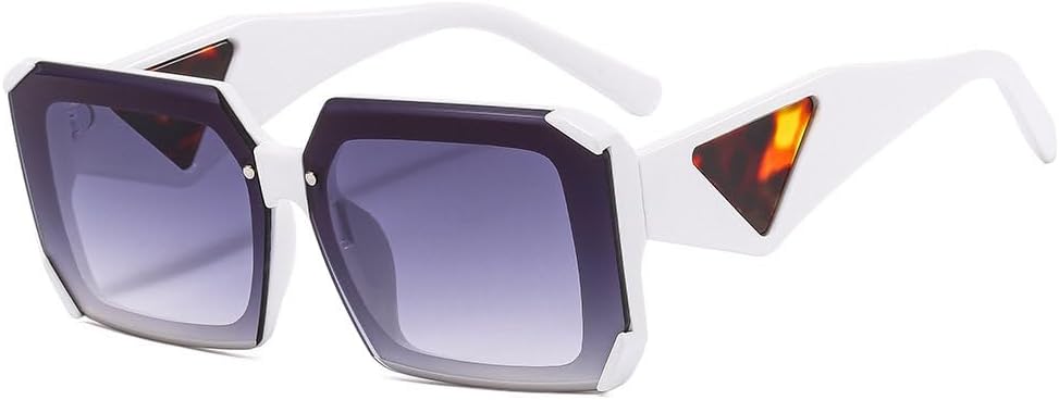 

Модные женские солнцезащитные очки без оправы для мужчин, роскошные женские солнцезащитные очки в винтажном стиле, солнцезащитные очки с защитой от УФ-излучения UV400 TKKTLLT, White