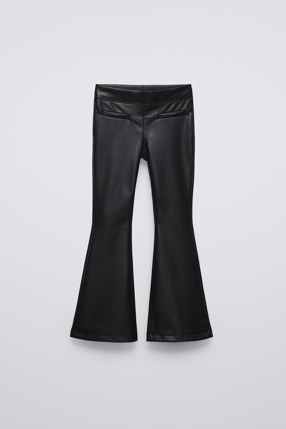 

Расклешенные леггинсы с эффектом кожи ZARA, черный